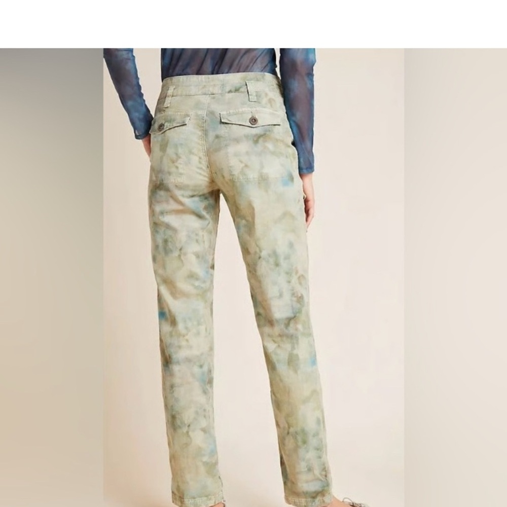 Anthropologie Green Tie-Dye Pants size 29 P - Picture 2 of 13